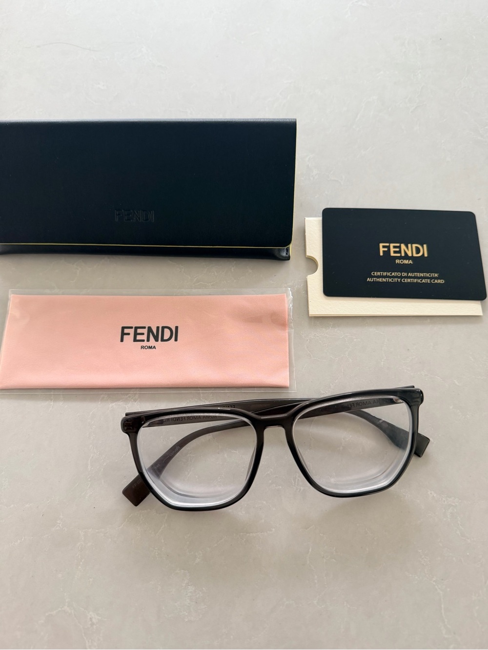 Fendi FF0376 Square Black Rimmed Glasses